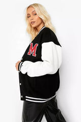 M COLOUR BLOCK VARSITY BOMBER JACKET