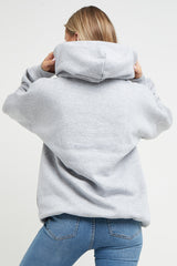 GREY YOGA SLOGAN OVERSIZED HOODIE