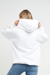 WHITE YOGA SLOGAN OVERSIZED HOODIE