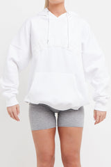 WHITE STYLIST SLOGAN OVERSIZED HOODIE