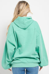 NEW GREEN AMOUR RUCHED SLEEVE HOODIE