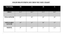 SOLID DRAWSTRING RUCHED TEE-BLACK
