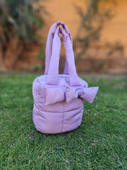 Puffer Bag Bow Tote Bag Lilac