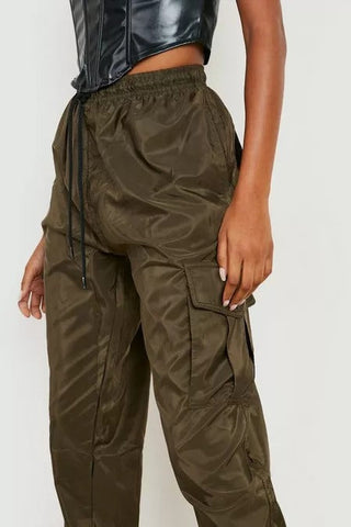 SHELL CARGO JOGGERS TROUSER-OLIVE
