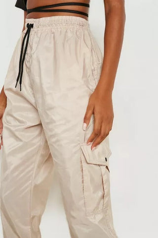 SHELL CARGO JOGGERS TROUSER-STONE