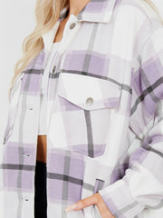 OVERSIZED CHECK SHACKET- LILAC