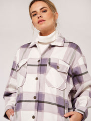 OVERSIZED CHECK SHACKET- LILAC