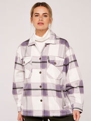 OVERSIZED CHECK SHACKET- LILAC