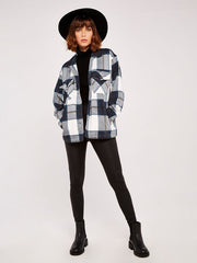 OVERSIZED CHECK SHACKET- NAVY