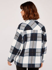 OVERSIZED CHECK SHACKET- NAVY