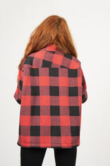 OVERSIZED CHECK SHACKET- RED BLACK