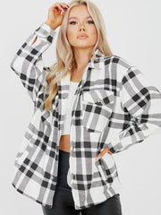 OVERSIZED CHECK SHACKET- WHITE