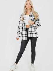 OVERSIZED CHECK SHACKET- WHITE