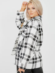 OVERSIZED CHECK SHACKET- WHITE