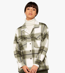 OVERSIZED CHECK SHACKET- KHAKI