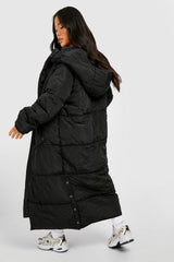 HOODED LONGLINE PUFFER JACKET