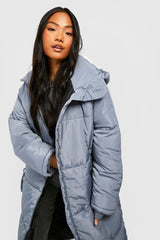 HOODED LONGLINE PUFFER JACKET