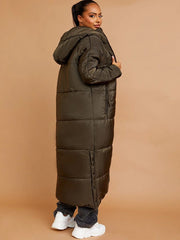 HOODED LONGLINE PUFFER JACKET