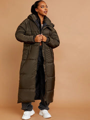 HOODED LONGLINE PUFFER JACKET