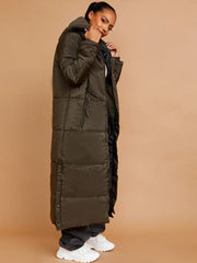 HOODED LONGLINE PUFFER JACKET