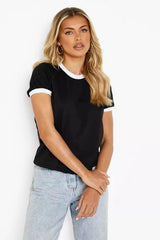 BLACK RINGER FITTED T-SHIRT